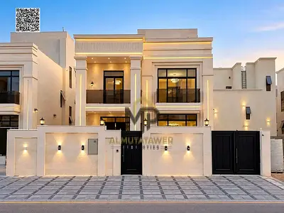 Luxury Villa for Sale in Al Helio 2 – Ajman: 5 Master Bedrooms, Ground + First + Roof Levels. Price