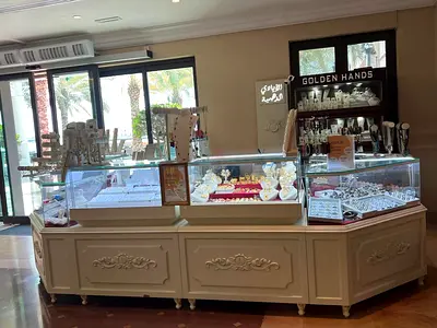 kiosk with assorted Silver Jewelry and Display Collection of Necklaces, Rings, Earrings