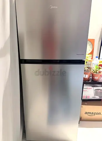 Midea 2-Door Stainless Steel Fridge - Good Condition