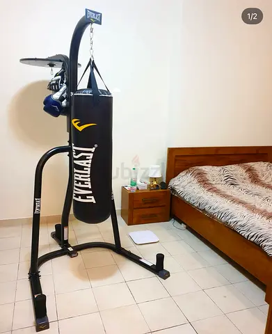 Everlast freestanding punching bag and stand witj speed bag station - rarely used, good condition