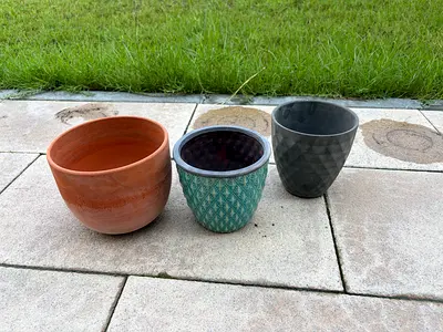 Ceramic Round Plant Pot - 12 to 15 cm (Qty. 3)
