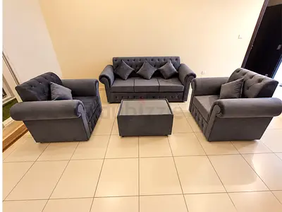 Get the brand new 5 seater sofa grey color 3+1+1
