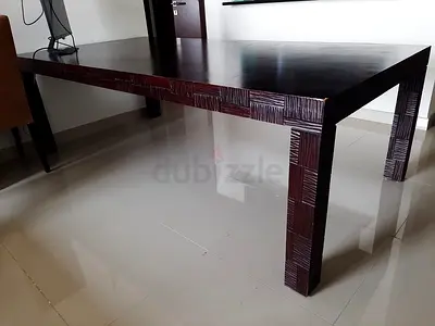 Solid Dark Wood Dining Table - 6 Seater Size (without chairs)