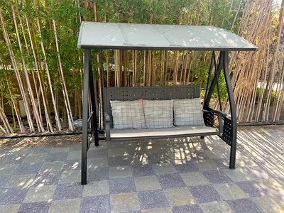 Outdoor 3-Seater Garden Swing Seat with Canopy - Good Condition