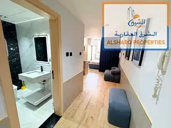 Spacious studio with a balcony and parking; brand-new furniture, first-time occupancy.