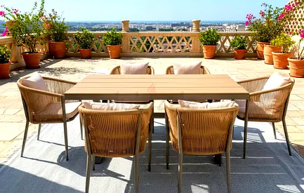 Stunning 6 Seater Outdoor Dining Chairs and Table Set