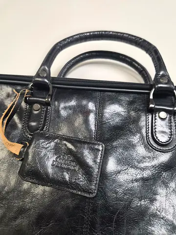 Blackhead  real leather suite carrier for travel  with detachable tag