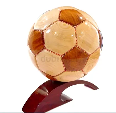 Handcrafted Wooden Soccer Ball -30cm height