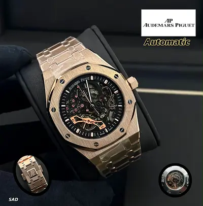 Audemars Piguet Royal Oak Style Skeleton Automatic Watch - Rose Gold Tone