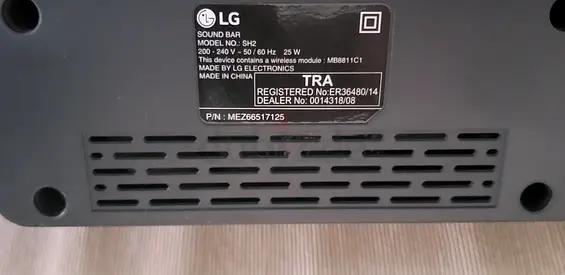 LG Sound Bar Model SN2 / SH2 - Compact Soundbar, Works Fine