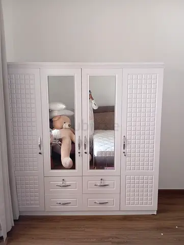 White 4-door Wardrobe with Mirrors and Drawers - Brand New