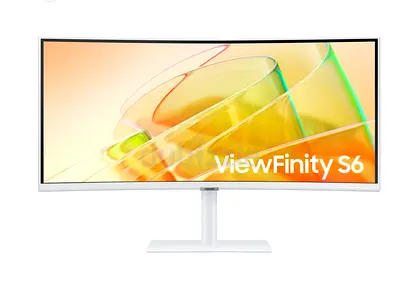 Samsung ViewFinity S6 34 inch Curved UWQHD Monitor - 100Hz - White- 1 Year Warranty