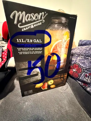 Mason Craft & More 11L (2.9 Gal) Glass Drink Dispenser - New in Box