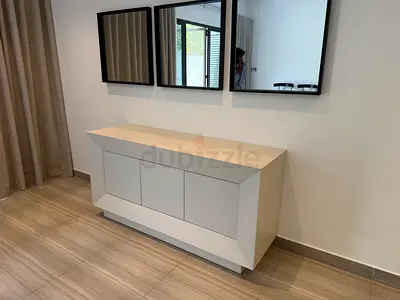 Modern white sideboard cabinet with clean lines - excellent condition
