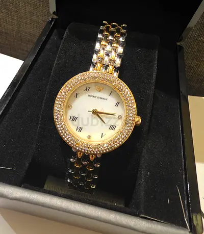 Emporio Armani Women Crystal Watch – Gold & Silver – Brand New