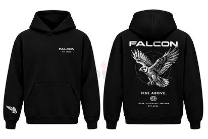 Neat black falcon hoodie