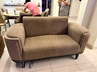 7 Seater Sofa with Gold Trim - Good Condition