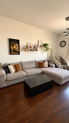 Pianca Grey Feather Soft Sectional Sofa Set – 5 Pieces with Ottoman ( Pan Emirates)