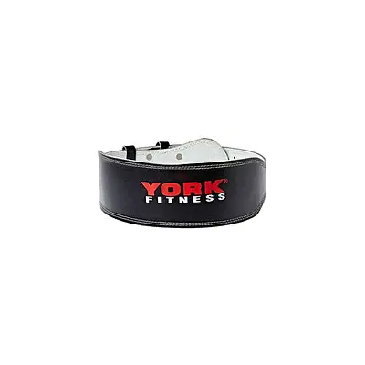 YORK FITNESS Leather Weightlifting Belt - 31–38 Inch Padded Lifting Belt for Cor