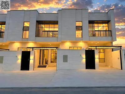 Luxury villa for sale in Al-Haliyo, including air conditioning, water, electricity, and registration fees – | 4 master bedrooms | Two floors and a roo