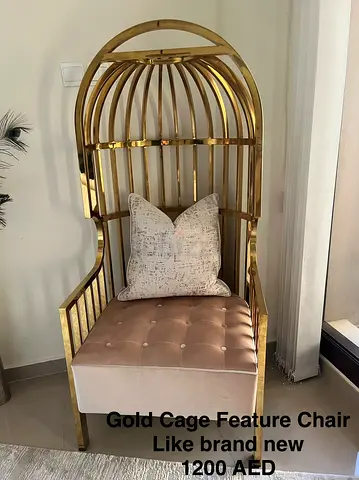Gold Cage Feature Chair