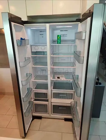 Free Delivery- Hitachi Latest Model Glass Doors Side-by-Side Fridge and Freezer 90cm