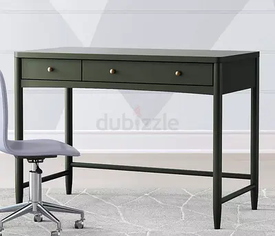 Crate & Barrel Hampshire Olive Green Wood Study Desk