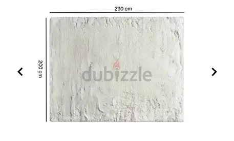 Large White Plush Rug 290x200 cm - very good Condition
