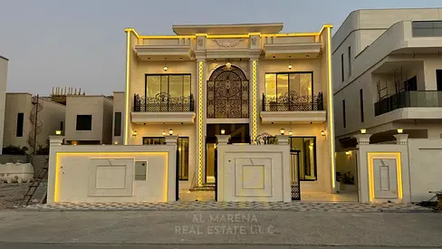 في ارقي مناطق عجمان _ العاليه فيلا كلاسيك بتشطيب راقي ~ 5 غرف نوم ماستر~ | طابقين | 4,300 قدم² ~ اغتنم الفرصه الان بسعر يشمل رسوم المكيفات