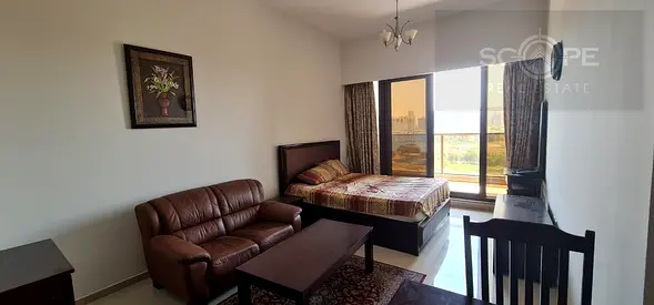 Furnished Studio | Balcony | Golf & Skyline Views
