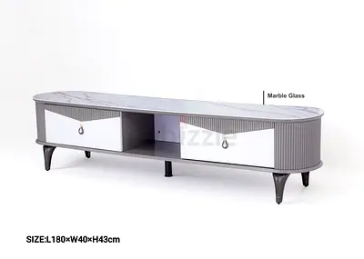 Modern Marble-Top TV Stand with Storage (L180 x W40 x H43 cm)