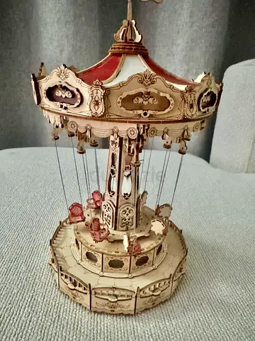Vintage Wooden Carousel Music Box