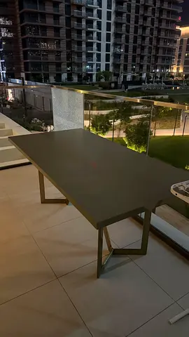 Large concrete dining table with metal legs - used, good condition