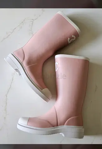 Chanel Light Pink Rubber Rain Boots — Women's Size 36 to 41
