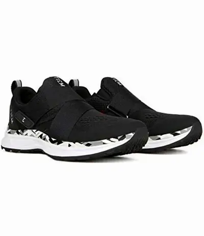 Black Slip-On Athletic Sneakers - Comfortable Trainer Shoes