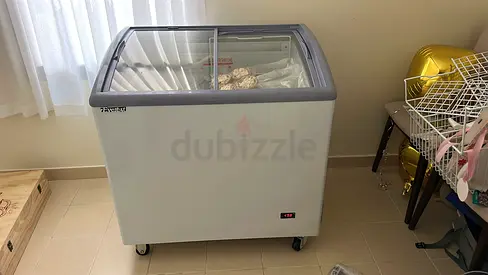 Used chest display freezer with sliding glass lid - excellent condition