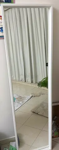 IKEA Full-length standing mirror with white frame - good condition