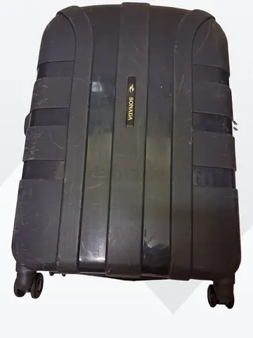 Used black hard-shell Samsonite-style suitcase with 4 wheels - medium/large.  What's up 0506748741