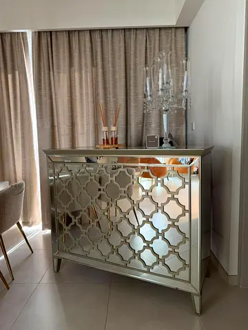 Glass Bar cabinet with selfs