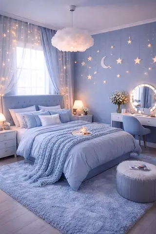 New luxury style Sky blue colour 180*200 king size bed