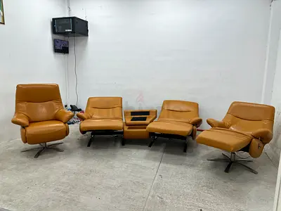 Electric recliner pure leather sofa set