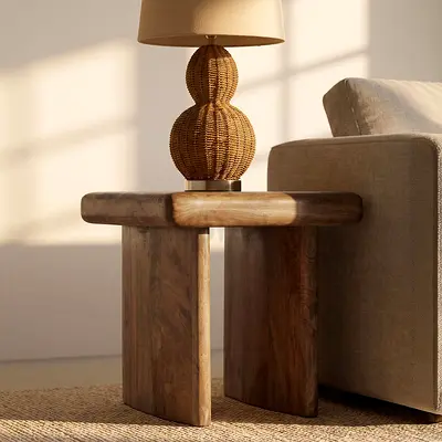 New Cavon Clayton Solid Wood End Table