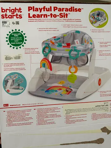 Bright Starts Multicoloured Baby Seat with Toys — 2 Positions, Never Used- Original price Aed 249