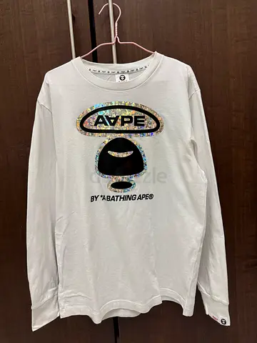 AAPE by A Bathing Ape Holographic Moonface Long Sleeve Tee