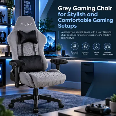 Grey Gaming Chair for Comfortable and Stylish Gaming Setups