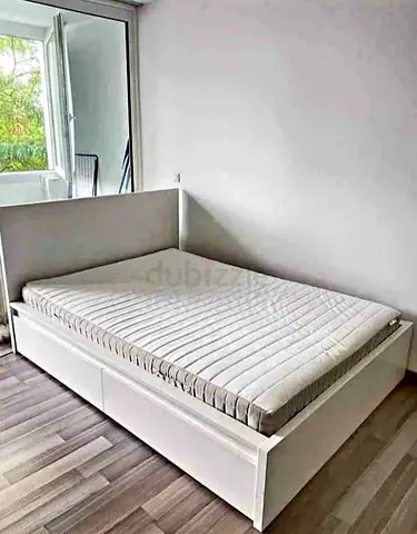 Ikea malm white bed with mattress and drawers also