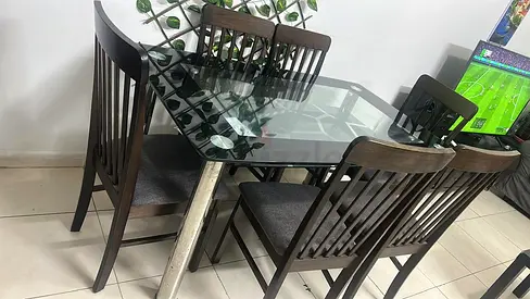 Dining Table with Cushiness Chair 6nos