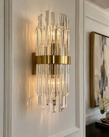URGENT 2 crystal gold wall lights NEGOTIABLE