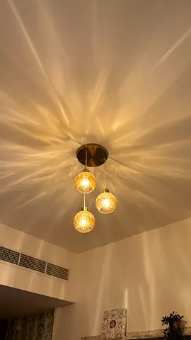 Modern 3-Bulb Hanging Ceiling Light Fixture - Brass Finish