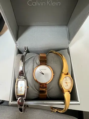 Set of 3 Women's Wrist Watches (Calvin Klein & others) - battery replacement required.